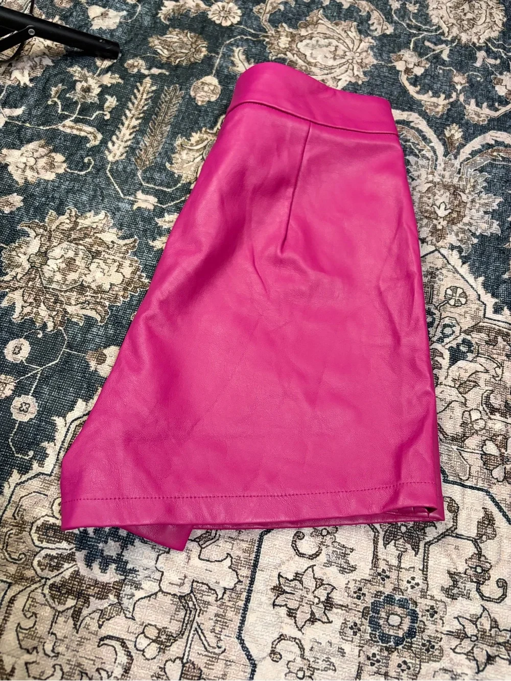 Sincerely Jules Hot Pink Faux Leather Skort